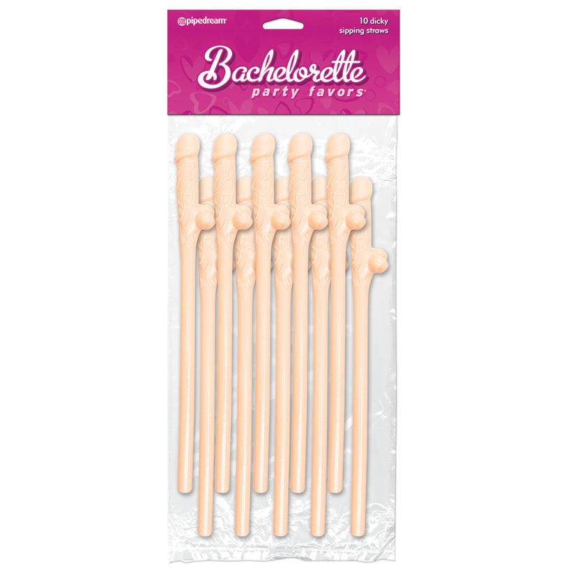 Bachelorette Party Dicky Sipping Straws-Brown 10pk