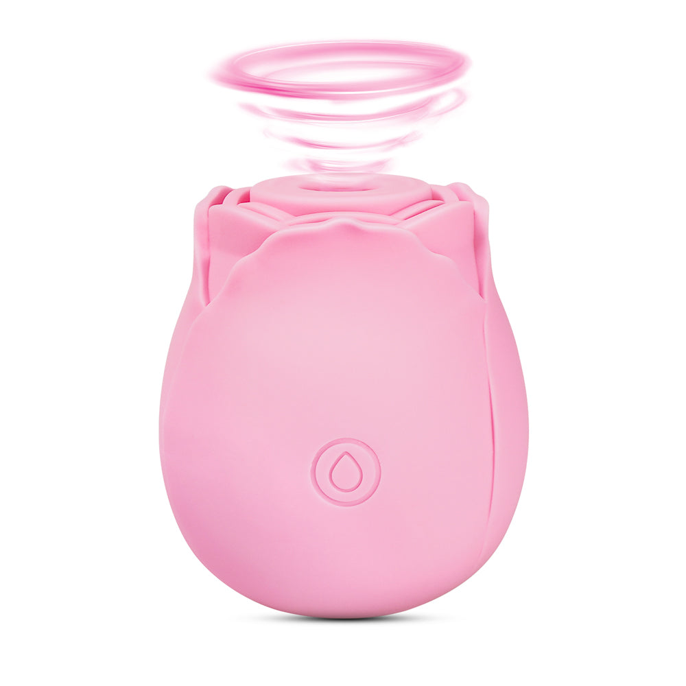 Pink Clitoral Rose Massager with Intense Suction