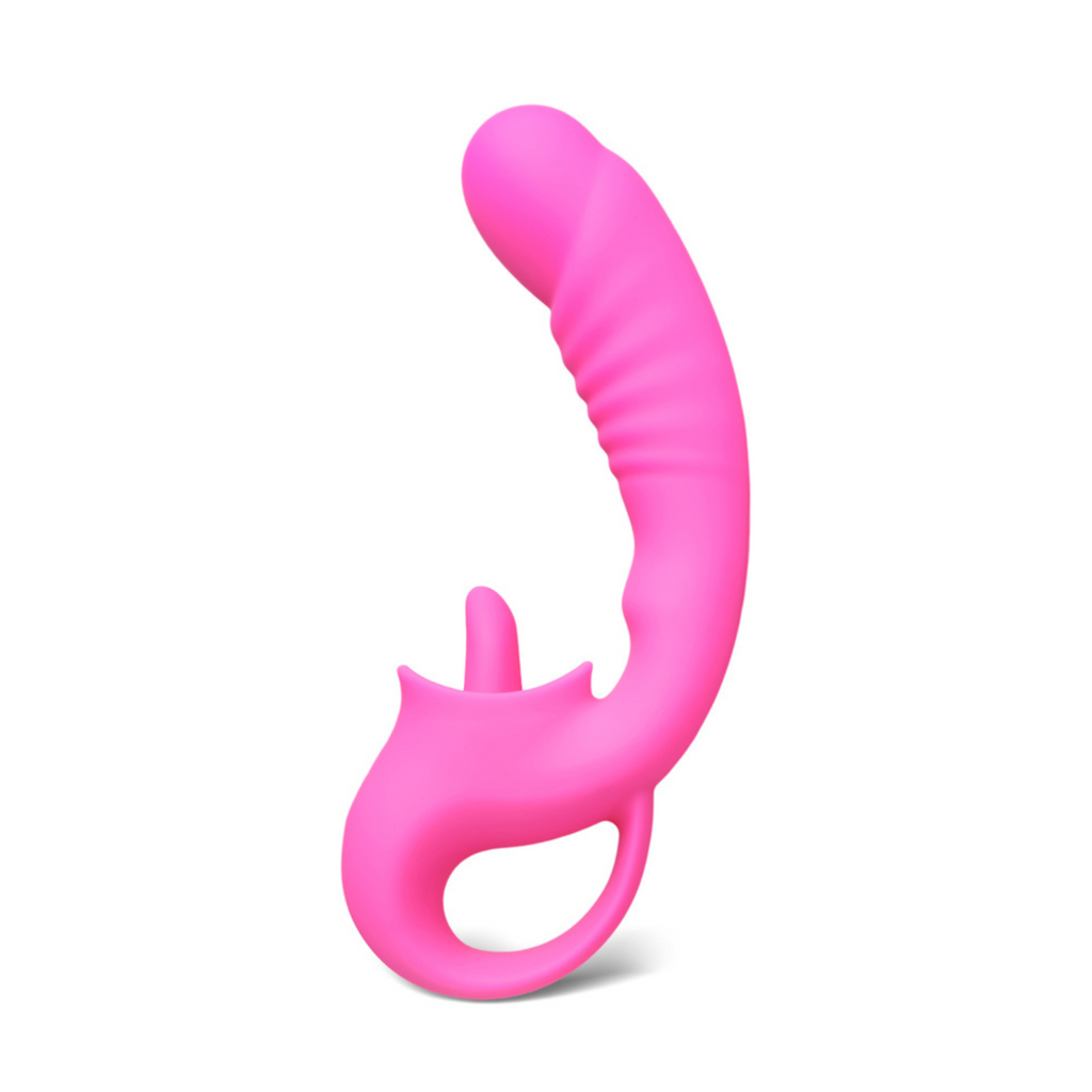 Silicone Dildo with Vibrating Tongue