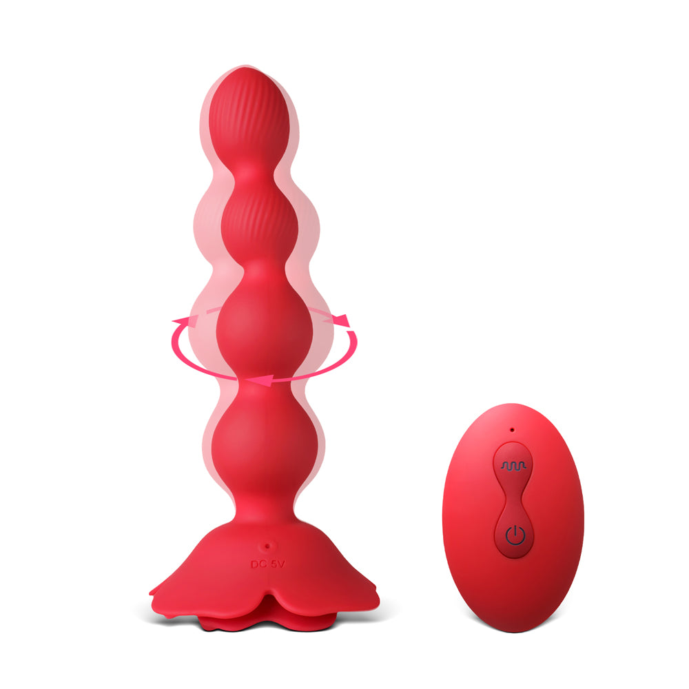 Bloomgasm Rose Twirl Vibrating & Rotating Anal Beads