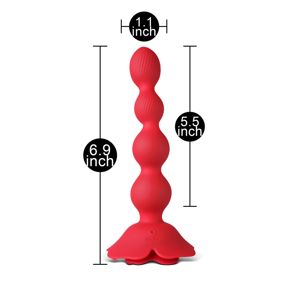 Bloomgasm Rose Twirl Vibrating & Rotating Anal Beads