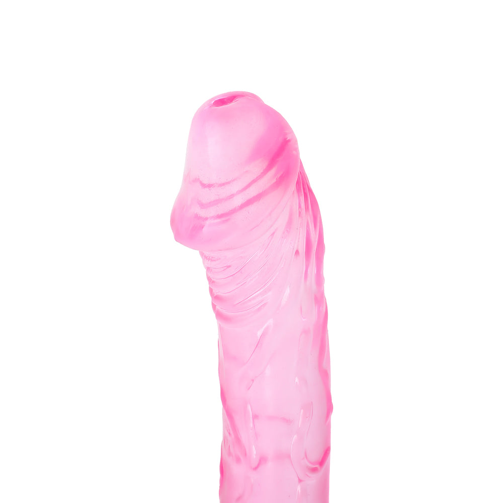17'' Clear Pink Double Ended Jelly Dildo