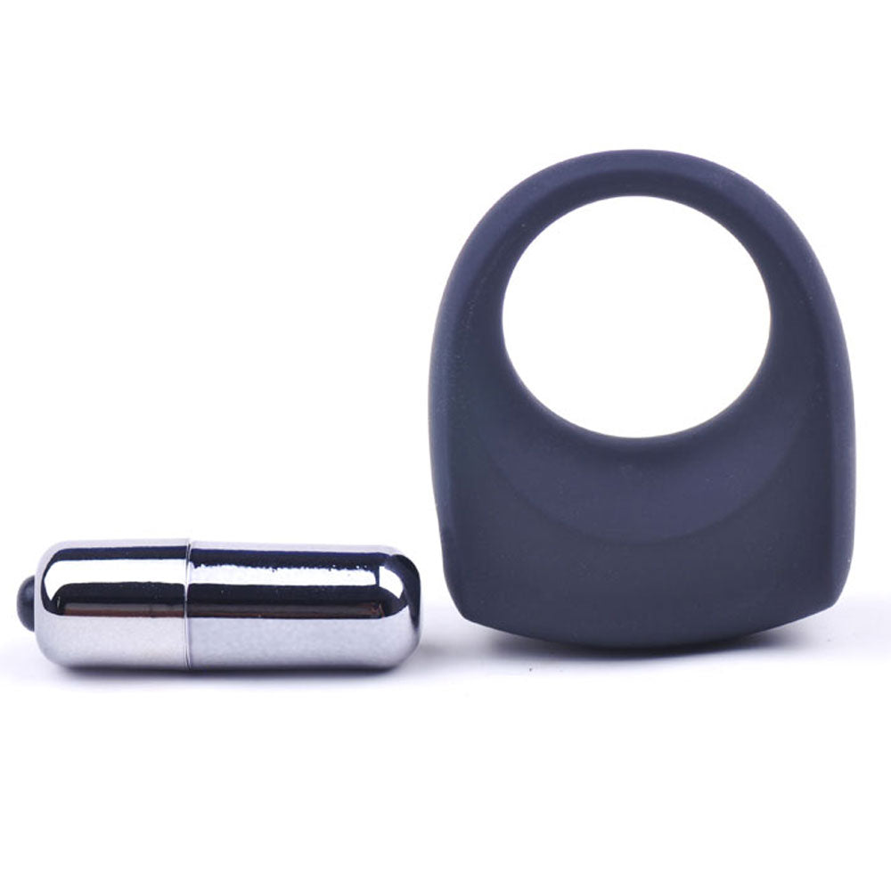 Black Silicone Vibrating Penis Ring