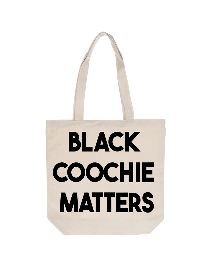 Natural Black Coochie Matters Tote