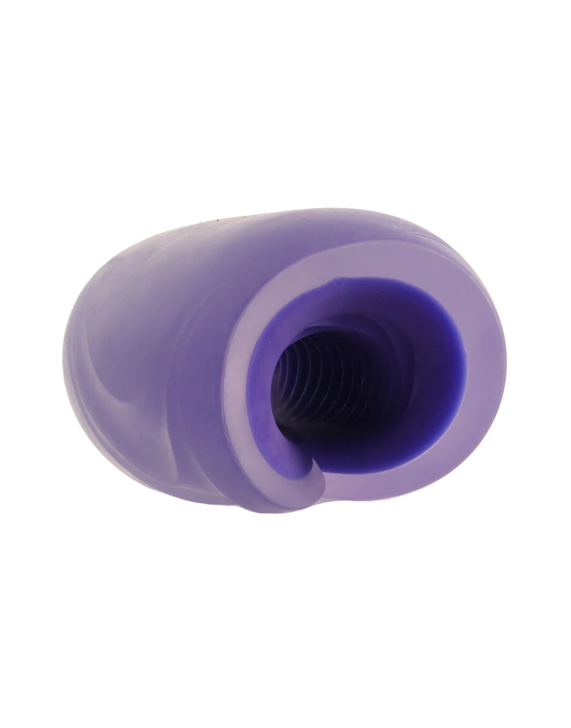 The Gripper Spiral Grip Open Sleeve Masturbator in Purple