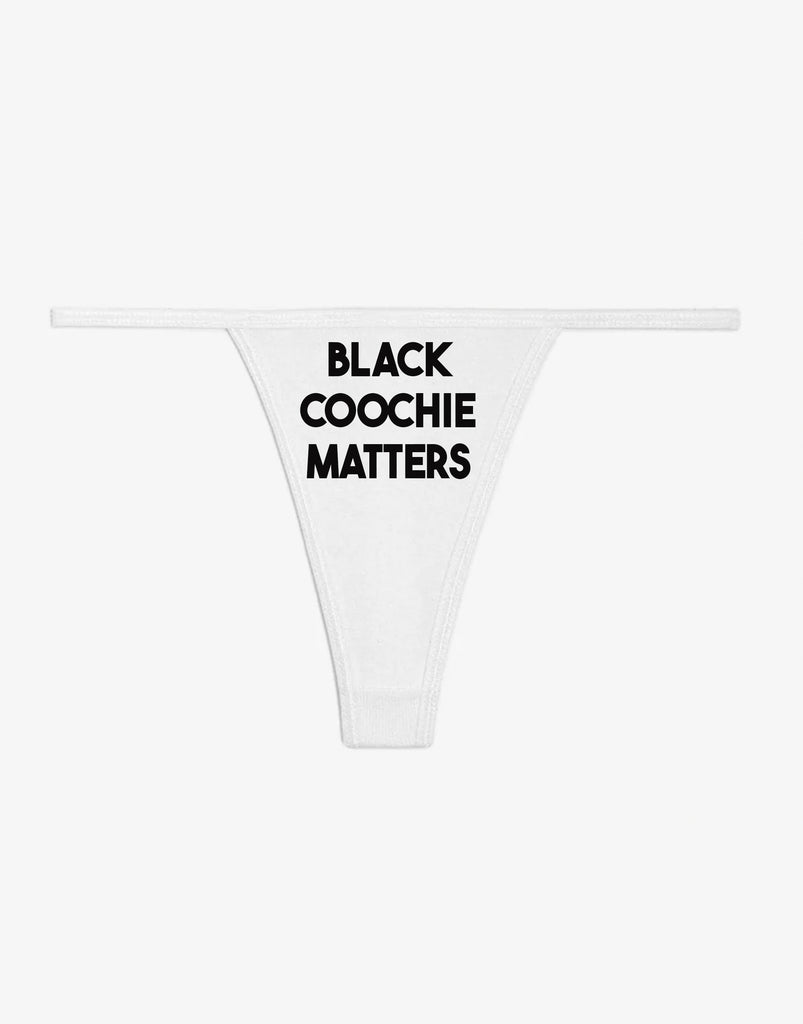 Black Coochie Matters Thong