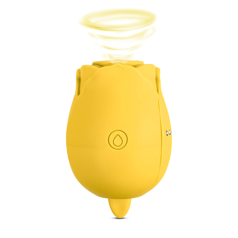 The Yellow Ultimate Rose Massager with Tongue