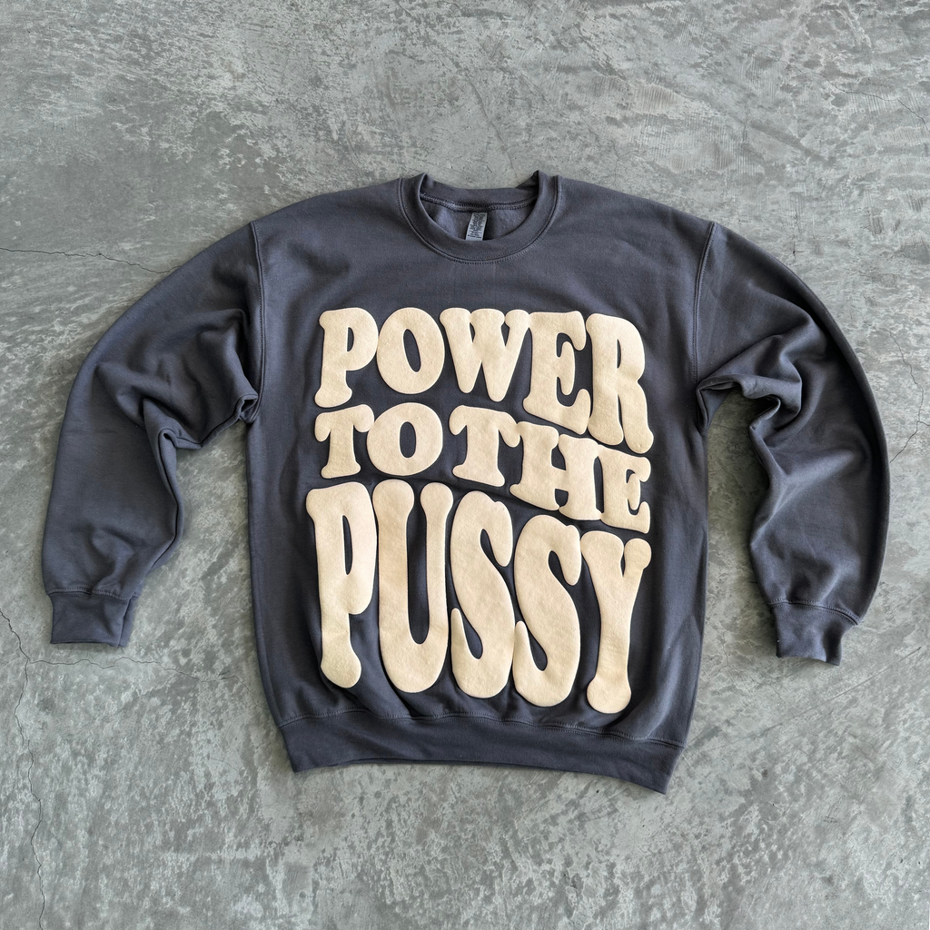 Power to the P Crew Neck Charcoal